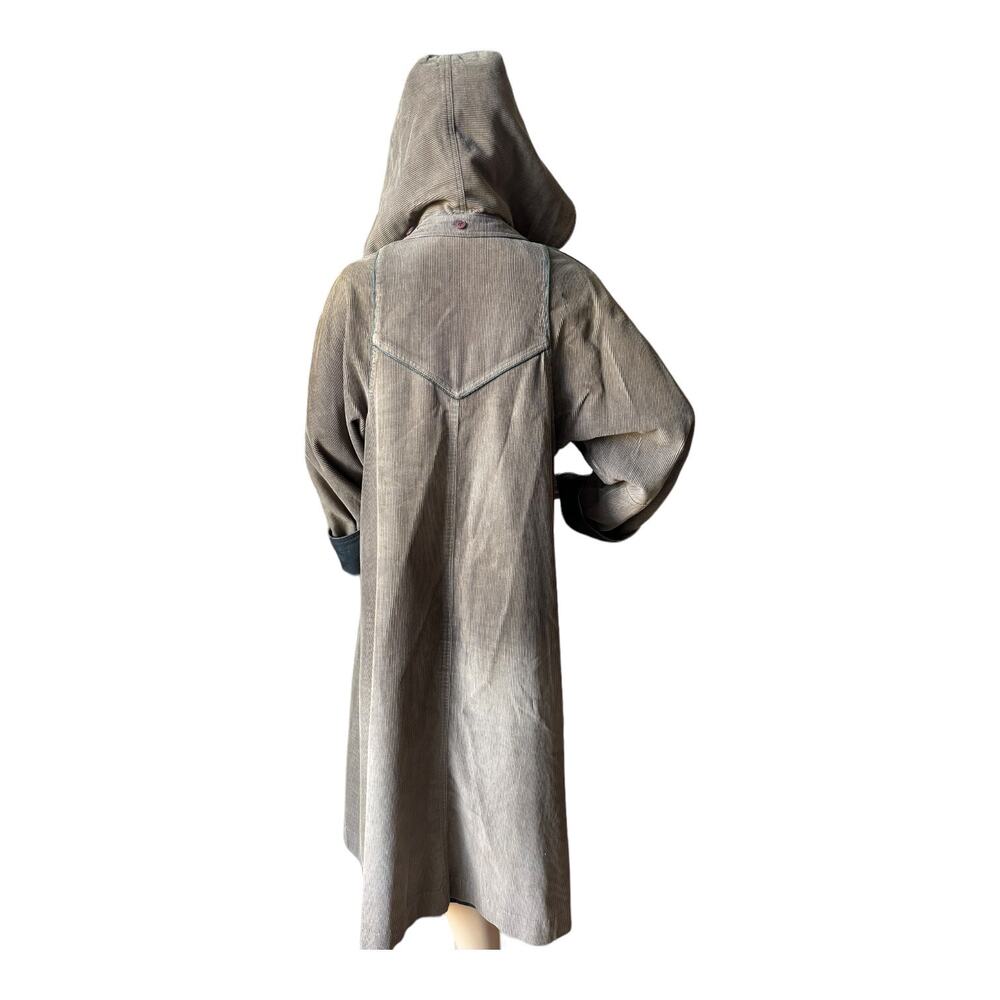 Vintage The Membership Reversable Corduroy brown/ black hooded Coat size large - Picture 4 of 16